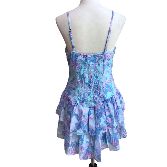 Wild Fable Floral Ruffle Tiered Mini Dress Womans Size Medium NEW - Picture 11 of 12